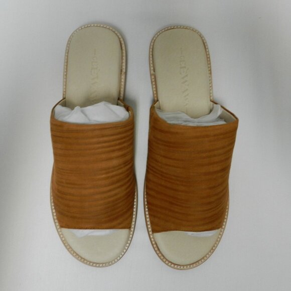 Gee Wawa Anthropologie Ariel Wood Ashes camel brown slides sandals flats NEW 8 - Picture 2 of 12
